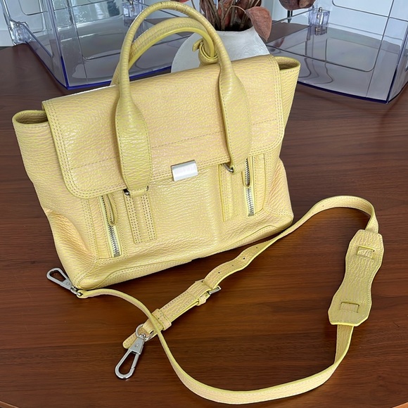 3.1 PHILLIP LIM Textured Calfskin Satchel Yellow - Picture 2 of 16